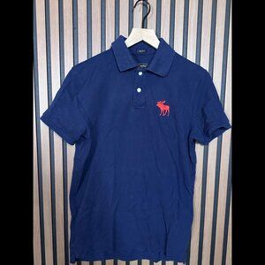 Abercrombie & Fitch Polo Shirt Medium Men’s Blue Navy Blue Muscle Short Sleeve